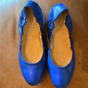 J. Crew Vibrant Blue Leather Flats